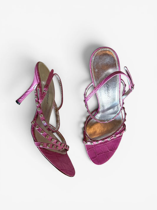 Dolce & Gabbana 2000’s croc embossed heels (IT 39, US 8.5-9)