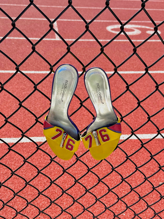Vintage Dolce & Gabbana “76” sporty zipper mules (IT 37.5, US 7.5)