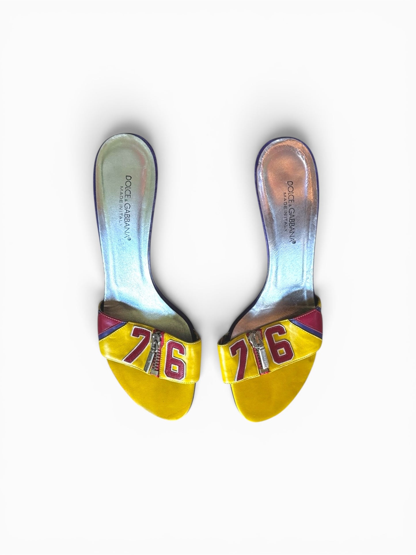 Vintage Dolce & Gabbana “76” sporty zipper mules (IT 37.5, US 7.5)