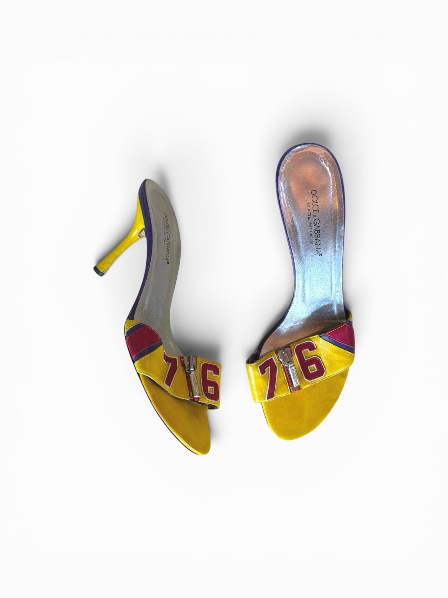 Vintage Dolce & Gabbana “76” sporty zipper mules (IT 37.5, US 7.5)