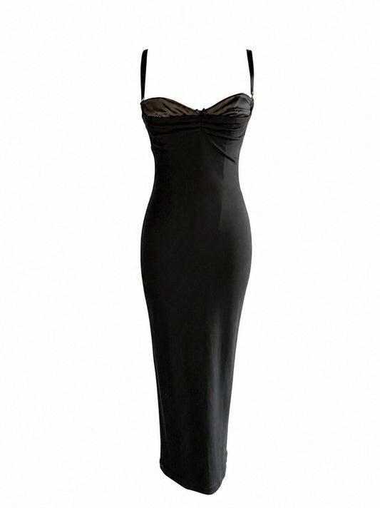 Early 2000s D&G Little Black Dress with Balconette Bra (Size Small)